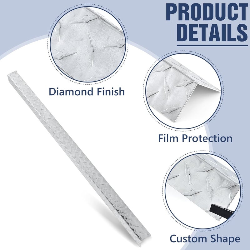 Yaocom 1.97" x 1.97" x 47.3" Aluminum Diamond Plate Angle. 063 Inch 16 Gauge Metal Wall Edge Corner Protector Guard - Image 3